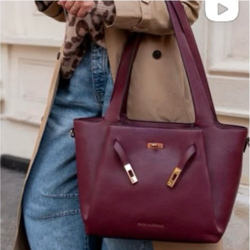 Poppy and Peonies anniversary tote- burgundy